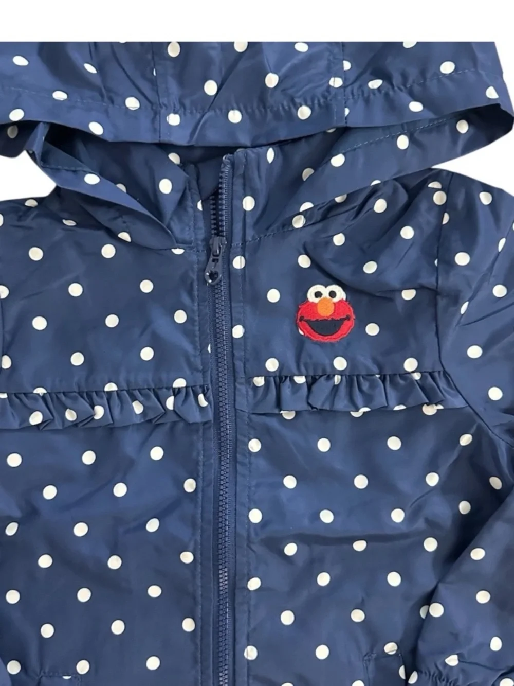 Elmo Polka Dot Hooded Jacket + Elmo Pocket Tee & Red Leggings Set Girls 4T NWT